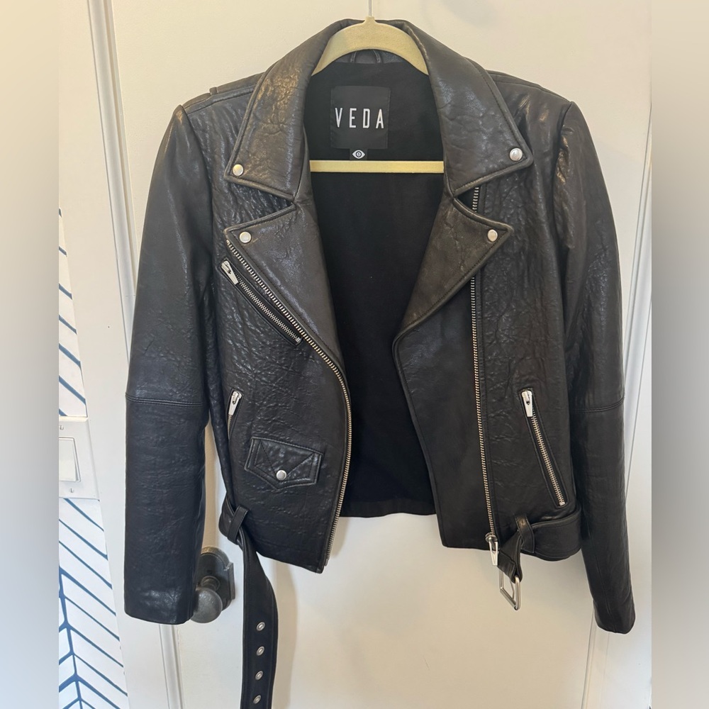 Veda Jayne Leather Jacket - Size Small